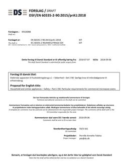 DANSK DSF/EN 60335-2-90/PRA1
