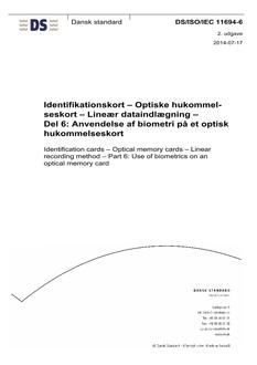 DANSK DS/ISO/IEC 11694-6