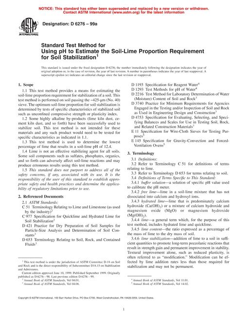 ASTM D6276-99a