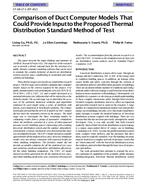 SF-98-17-1 (RP-852) -- Comparison of Duct Computer Models That Could Provide Input to the Proposed Thermal Distribution Standard Method of Test