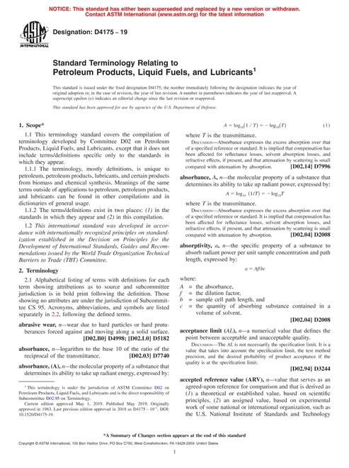 ASTM D4175-19