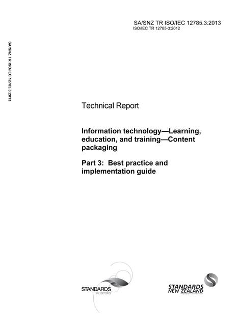 SA/SNZ TR ISO/IEC 12785.3:2013