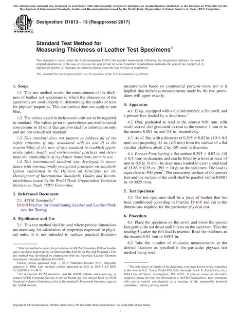 ASTM D1813-13(2017)