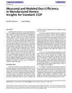 SF-98-17-4 -- Measured and Modeled Duct Efficiency in Manufactured Homes: Insights for Standard 152P