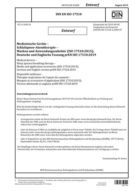 DIN EN ISO 17510 - DRAFT