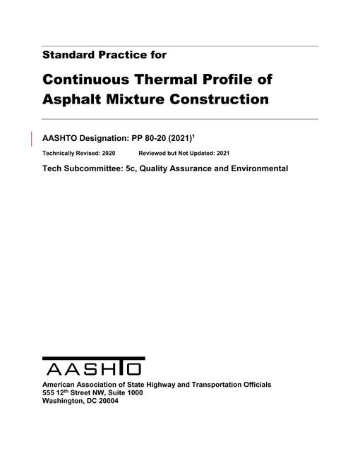 AASHTO PP 80-20 (2021)