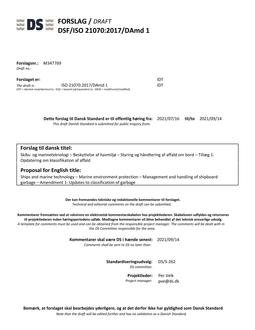 DANSK DSF/ISO 21070/DAMD 1