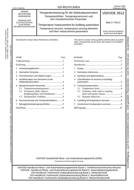 VDI VDI/VDE 3512 BLATT 2