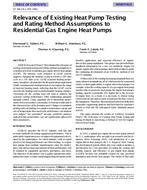 SF-98-19-1 (RP-780) -- Relevance of Existing Heat Pump Testing and Rating Method Assumptions to Residential Gas Engine Heat Pumps
