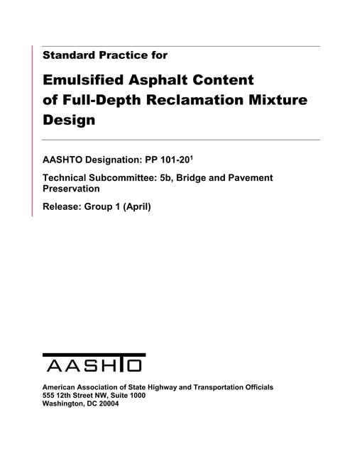 AASHTO PP 101-20