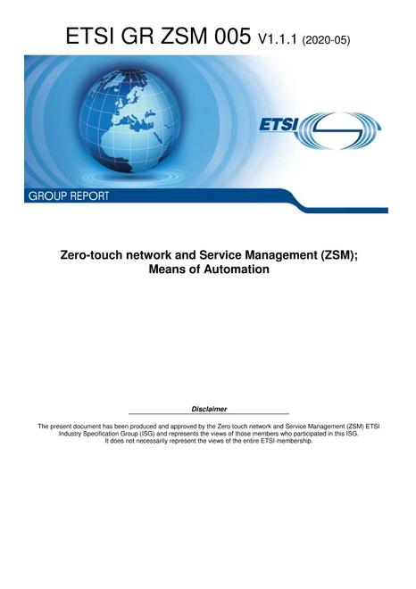 ETSI GR ZSM 005