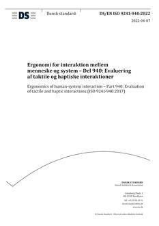 DANSK DS/EN ISO 9241-940