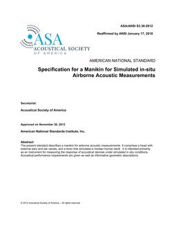 ASA S3.36-2012 (R2022)