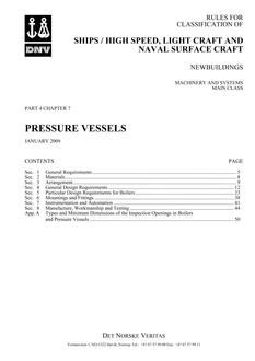 DNV DNV-RU-SHIPS/HSLC PART 4 CHAPTER 7