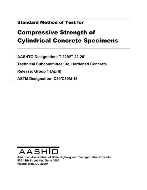 AASHTO T 22M/T 22-20