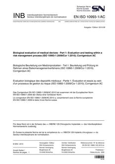 SNV SN EN ISO 10993-1/AC