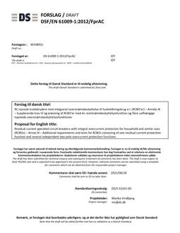 DANSK DSF/EN 61009-1/FPRAC