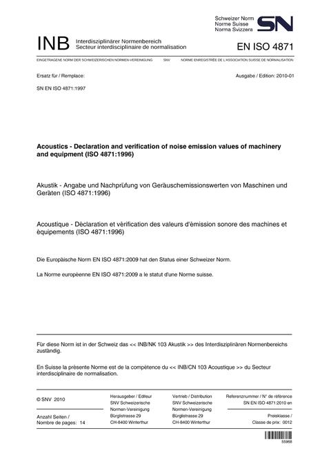SNV SN EN ISO 4871