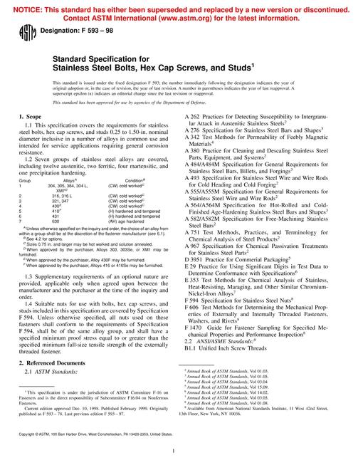 ASTM F593-98