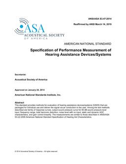 ASA S3.47-2014 (R2023)