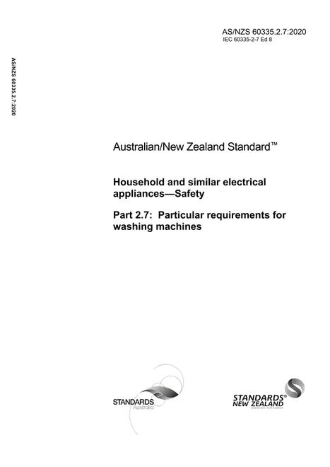 AS/NZS 60335.2.7:2020
