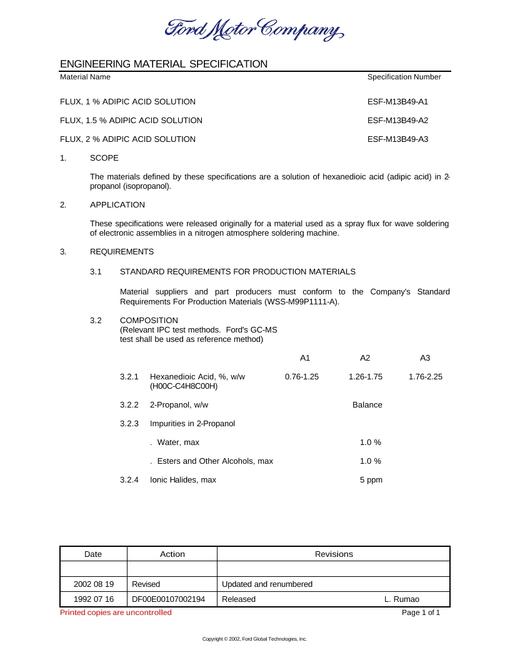 FORD ESF-M13B49-A1