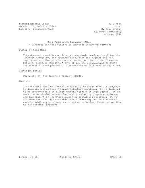 IETF RFC 3880