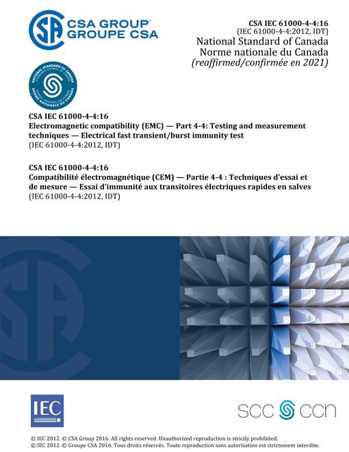 CAN/CSA-IEC 61000-4-4:16 (R2021)