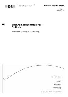 DANSK DS/CEN ISO/TR 11610