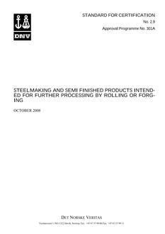 DNV DNV APPROVAL PROGRAMME NO. 301A