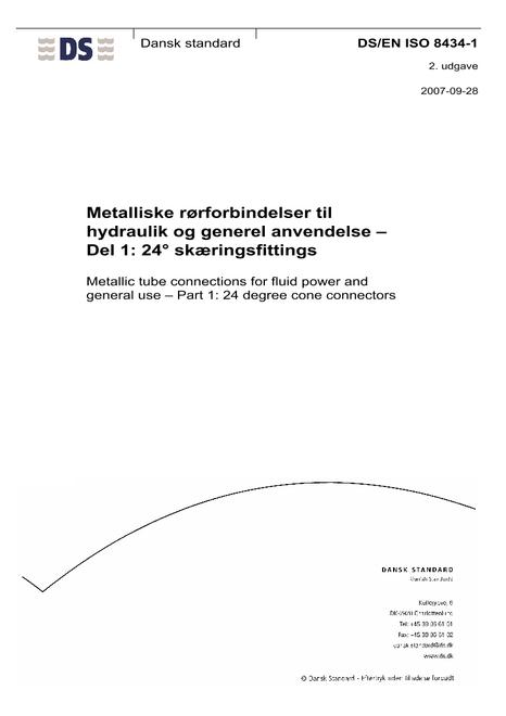 DANSK DS/EN ISO 8434-1