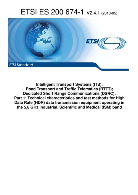 ETSI ES 200 674-1
