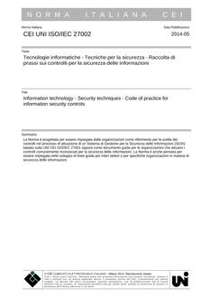 CEI UNI ISO/IEC 27002