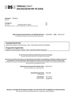 DANSK DSF/ISO/ASTM PRF TR 52916