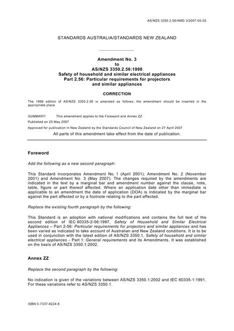 AS/NZS 3350.2.56:1998 AMDT 3