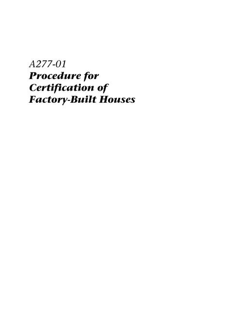 CAN/CSA A277-01 (R2005)