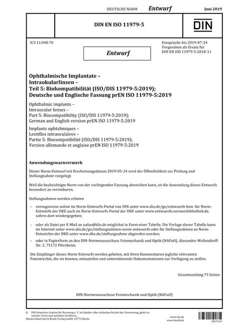DIN EN ISO 11979-5 - DRAFT
