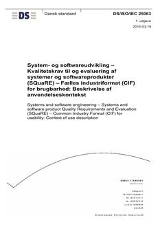 DANSK DS/ISO/IEC 25063