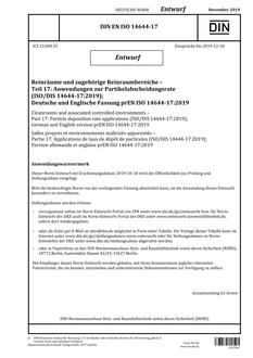 DIN EN ISO 14644-17 - DRAFT