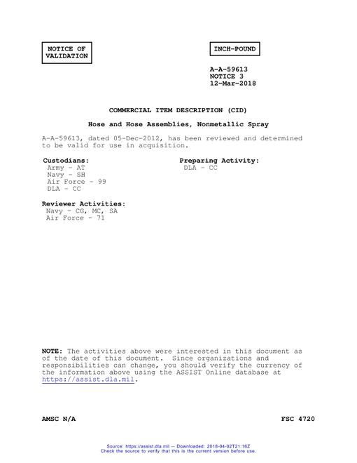 CID A-A-59613 Notice 3 - Validation 3