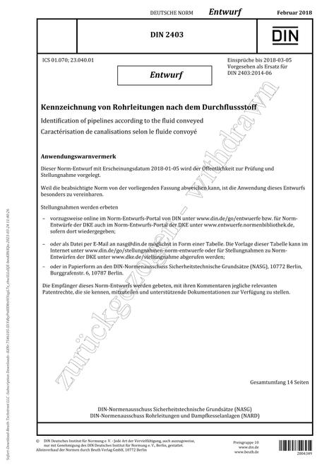DIN 2403 - DRAFT