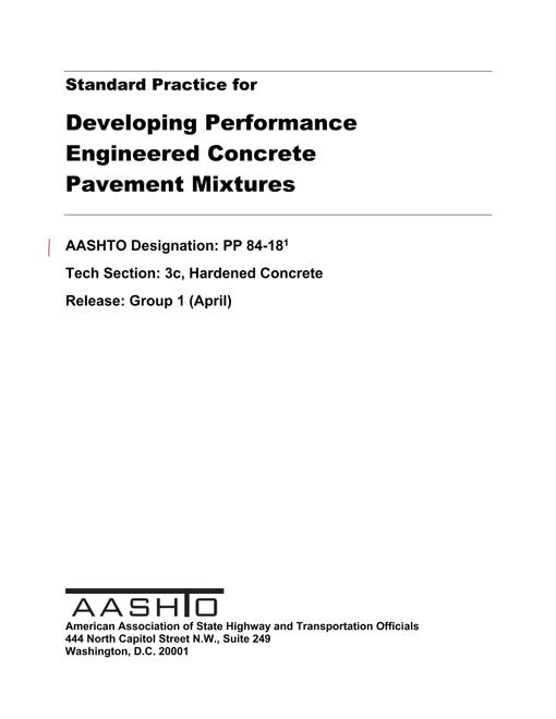 AASHTO PP 84-18