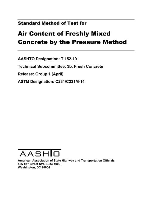 AASHTO T 152-19