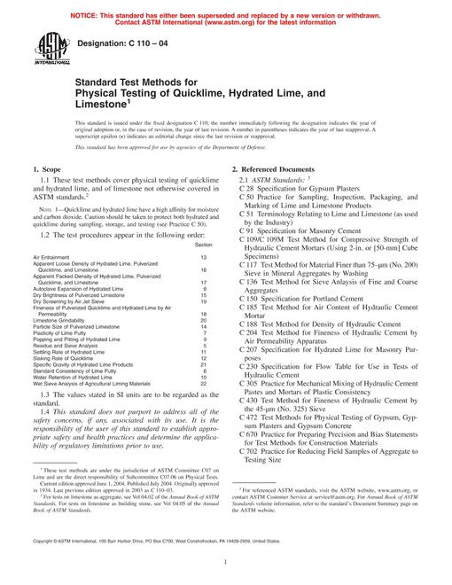 ASTM C110-04