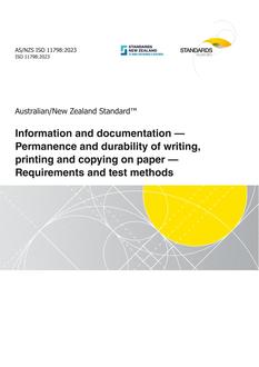 AS/NZS ISO 11798:2023