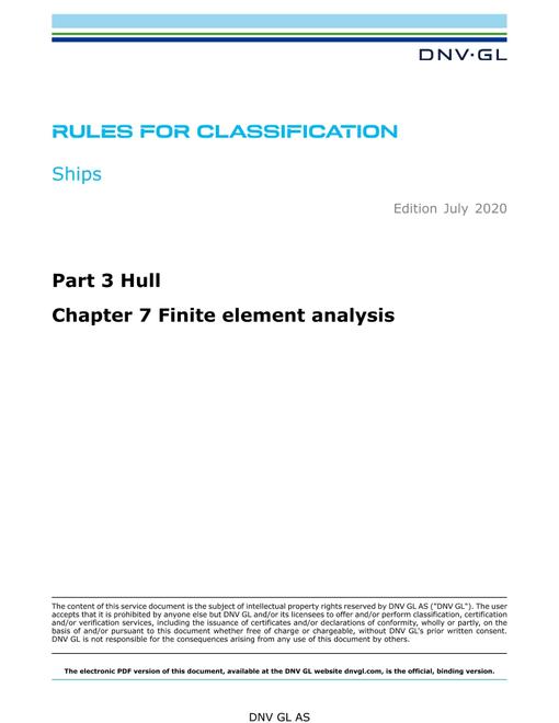 DNV DNVGL-RU-SHIPS PART 3 CHAPTER 7