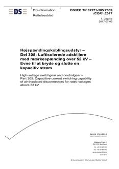 DANSK DS/IEC TR 62271-305/COR1