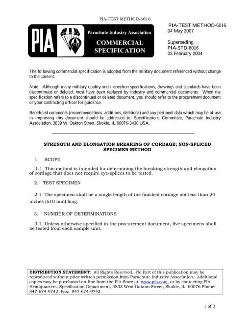 PIA PIA TEST METHOD 6016