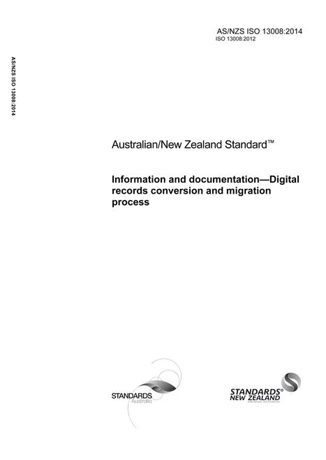 AS/NZS ISO 13008:2014