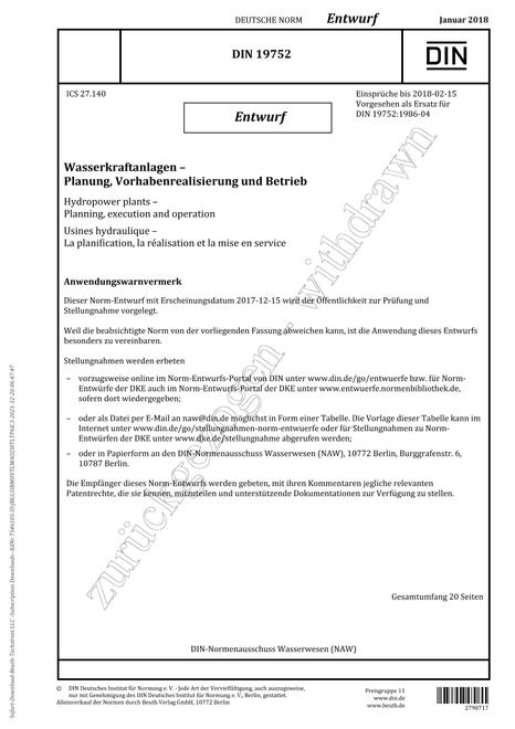 DIN 19752 - DRAFT